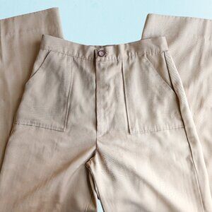 Vintage 70's High-Waisted Beige Flared Pants/Trousers🍄✌️